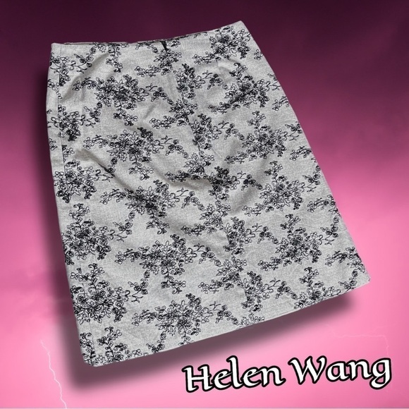 Helen Wang Embroidered Daisy Floral Pencil Skirt with Ribbon Detail Size 4 - Picture 2 of 12